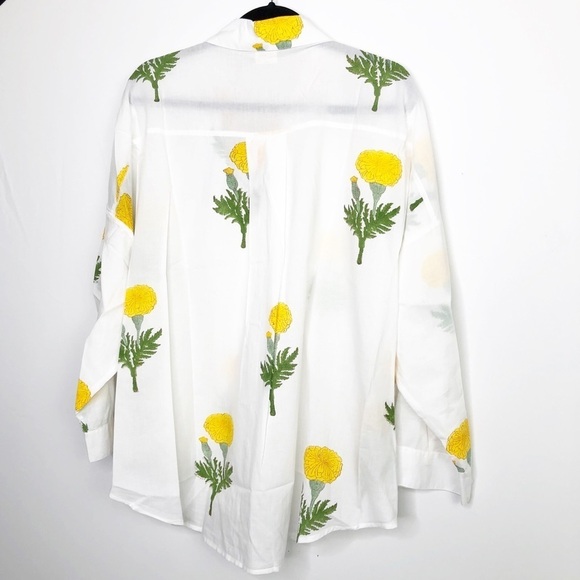 Indigo by Boutin cotton floral oversize button-down shirt - Picture 7 of 10